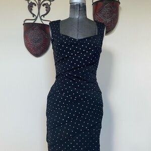 Black Polka Dot Sheath Dress